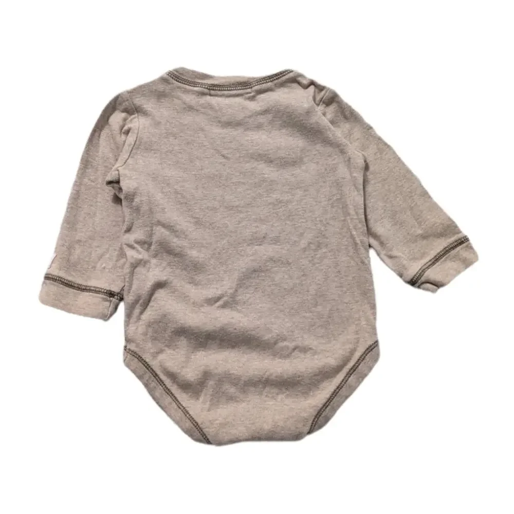 Janie and Jack Onesie Baby Boys Sz 6-12m Tan Winter Embroidered